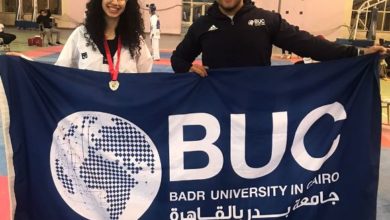 صورة جامعة بدر تحصل على الميدالية الفضية فى التايكوندو على مستوى الجامعات